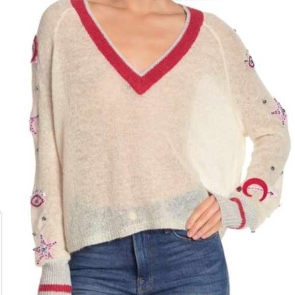 Wildfox Power Icons Quincy Sweater - in Vintage Lace - Picture 2 of 16